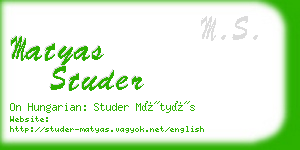 matyas studer business card